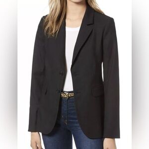 1901 Size  6 Women's Blk  Cotton Stretch Blazer Tailored